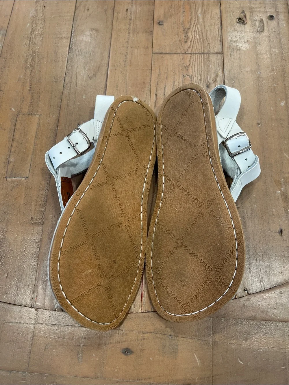 Salt Water Sandals by Hoy white leather